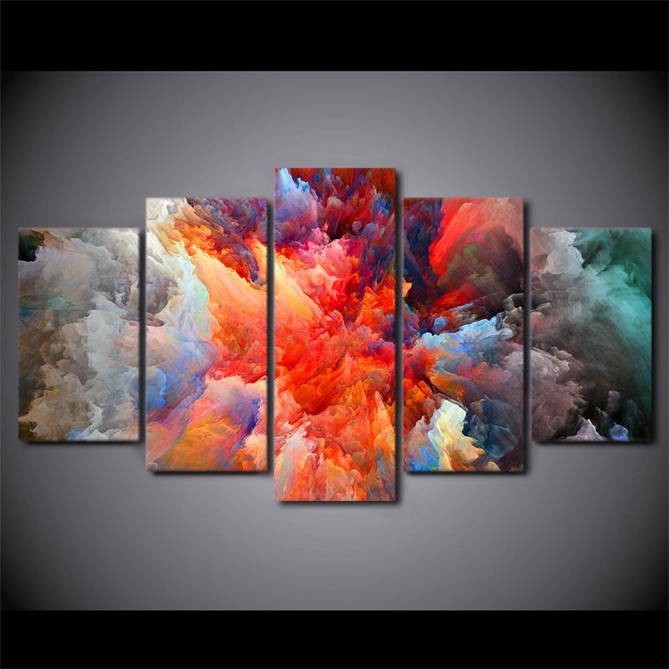 color pattern abstract 5 panel canvas art wall decor 3052