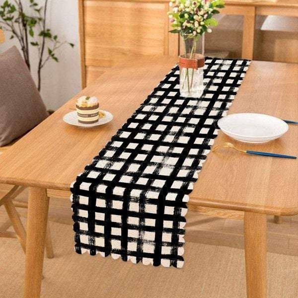 color plaid geometric nice background printed table runner 4472