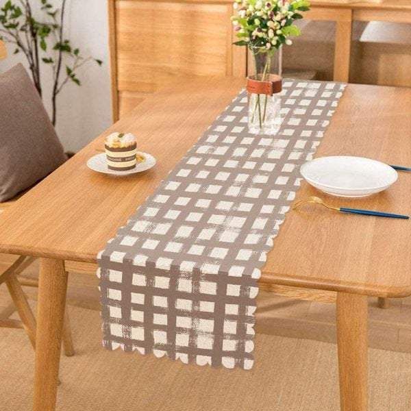 color plaid geometric nice background printed table runner 7677
