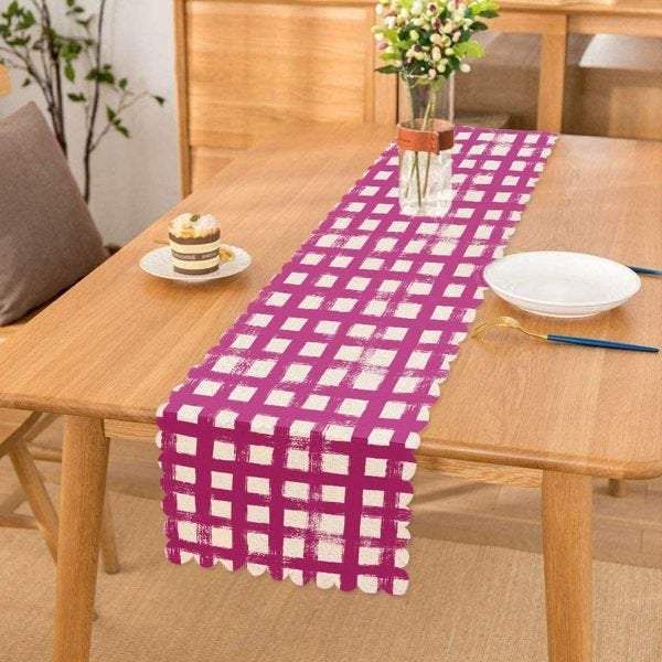 color plaid geometric nice background printed table runner 7879