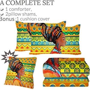 colored african lady duvet cover bedding set 1079