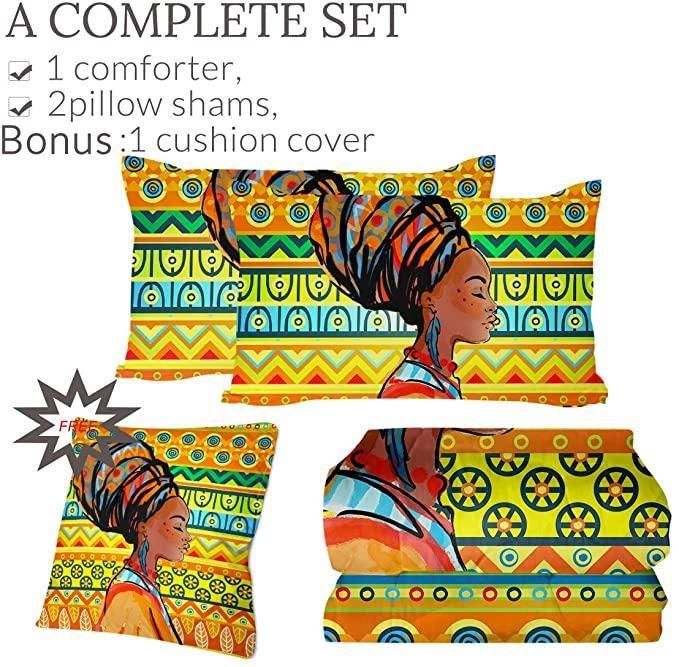 colored african lady duvet cover bedding set 1079