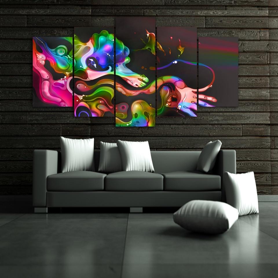 Colorful 1 - Abstract 5 Panel Canvas Art Wall Decor colorful 1 abstract 5 panel canvas art wall decor 4145