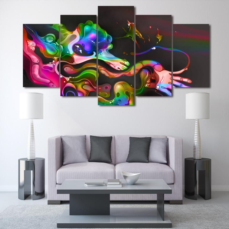 Colorful 1 - Abstract 5 Panel Canvas Art Wall Decor colorful 1 abstract 5 panel canvas art wall decor 4354