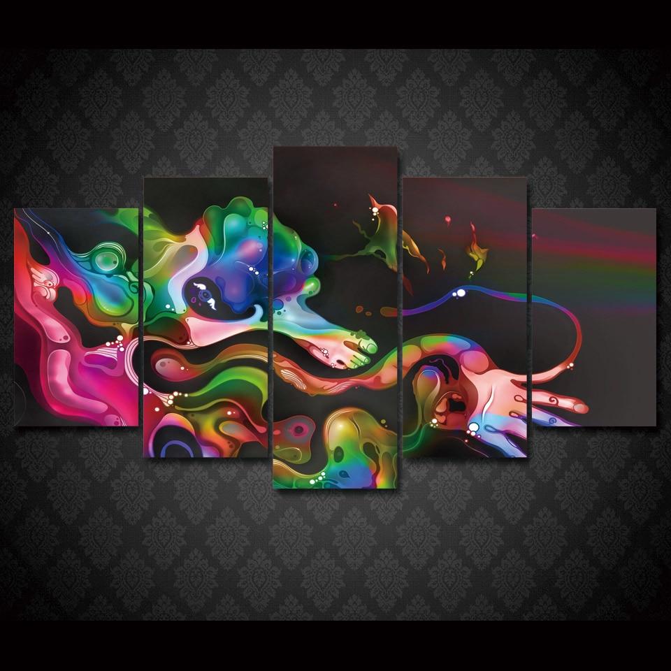 Colorful 1 - Abstract 5 Panel Canvas Art Wall Decor colorful 1 abstract 5 panel canvas art wall decor 8119