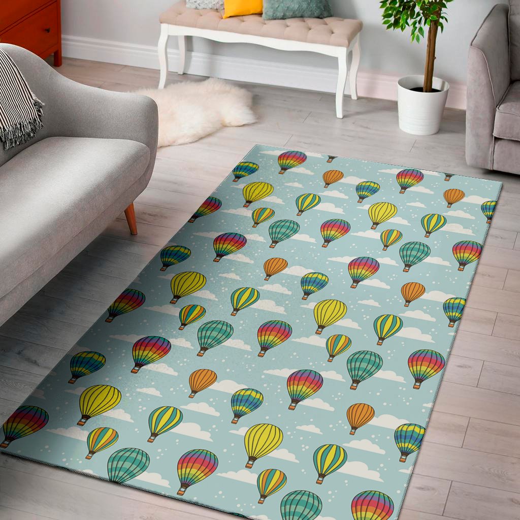 colorful air balloon pattern print area rug floor decor 1174