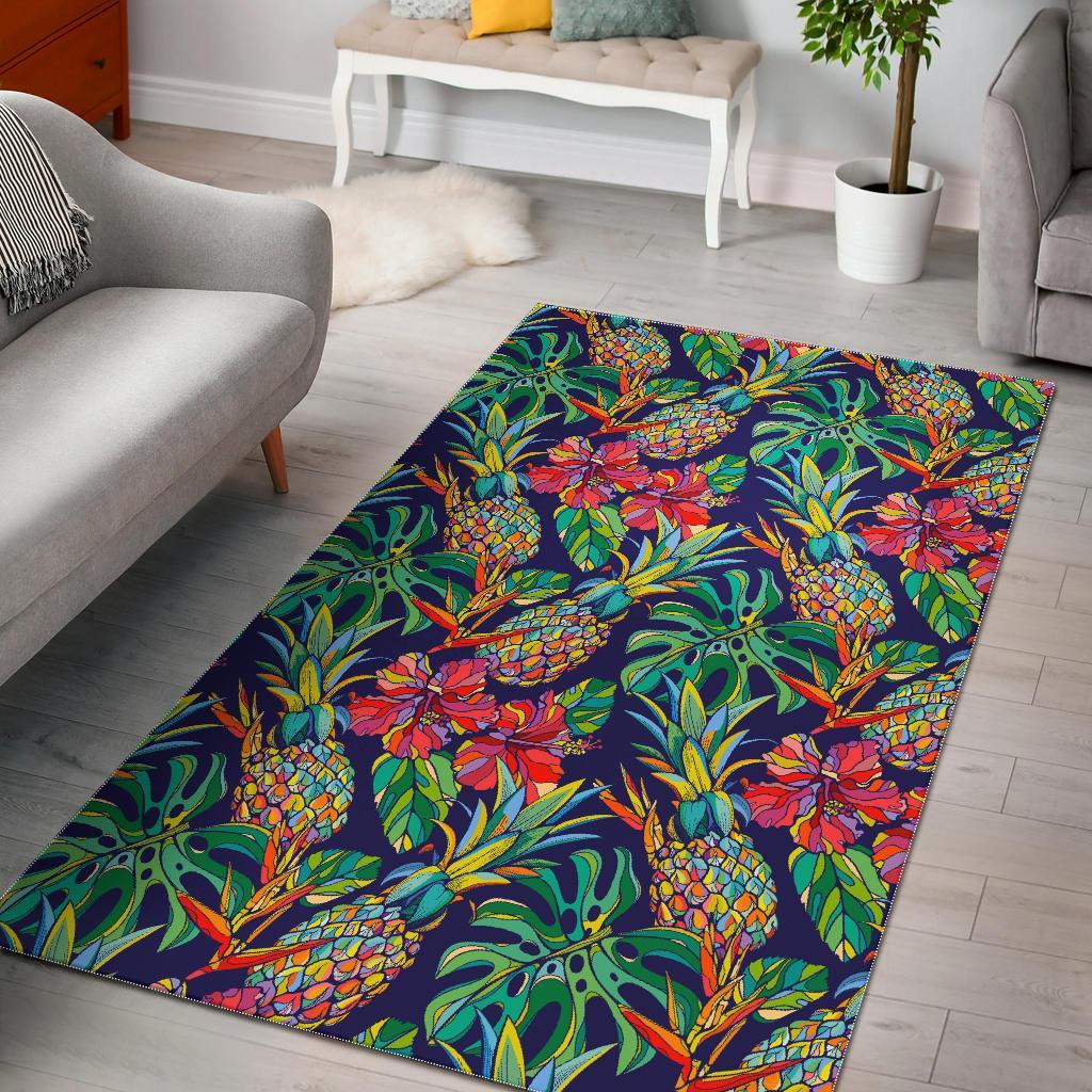 Colorful Aloha Pineapple Pattern Print Area Rug Floor Decor colorful aloha pineapple pattern print area rug floor decor 2047
