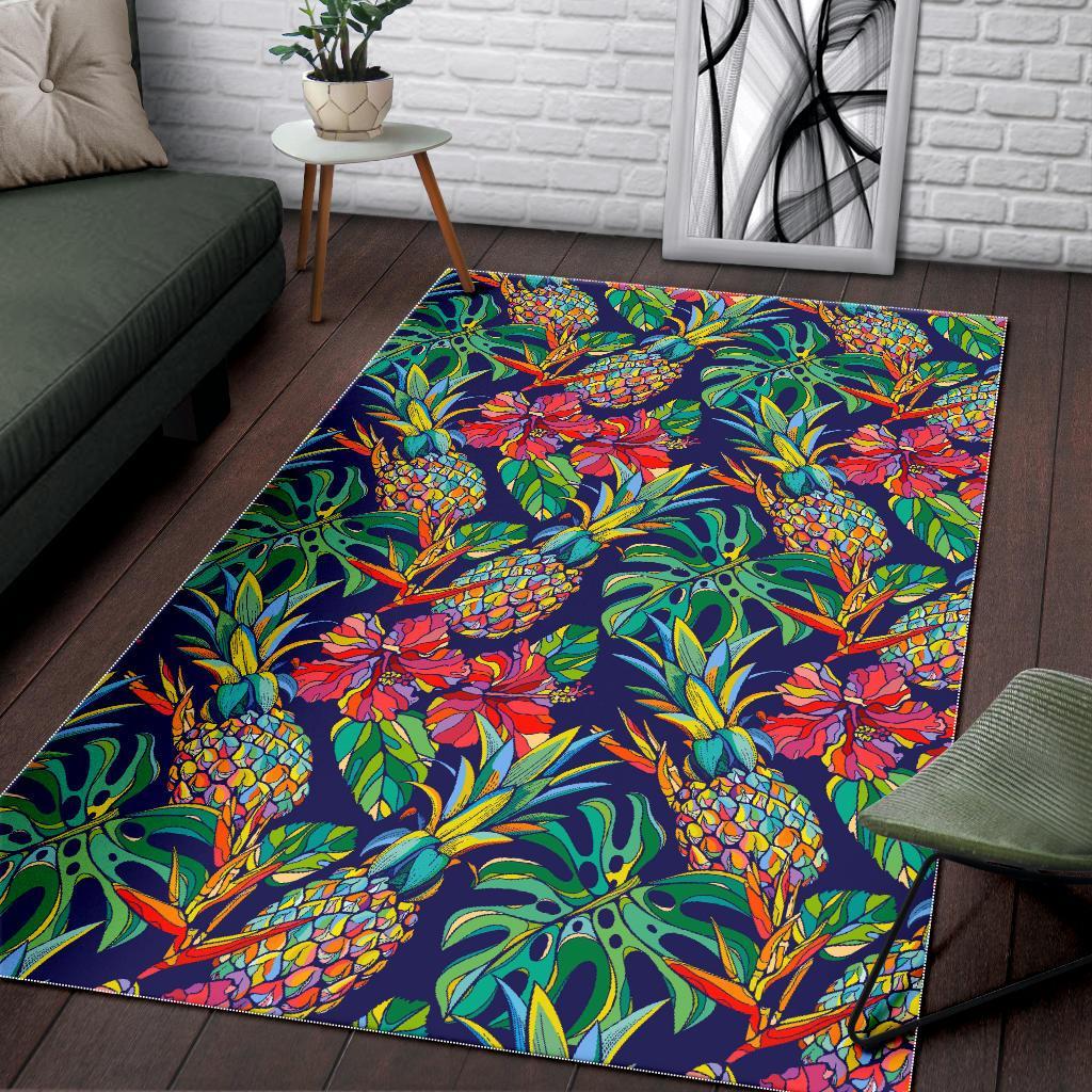 Colorful Aloha Pineapple Pattern Print Area Rug Floor Decor colorful aloha pineapple pattern print area rug floor decor 8996