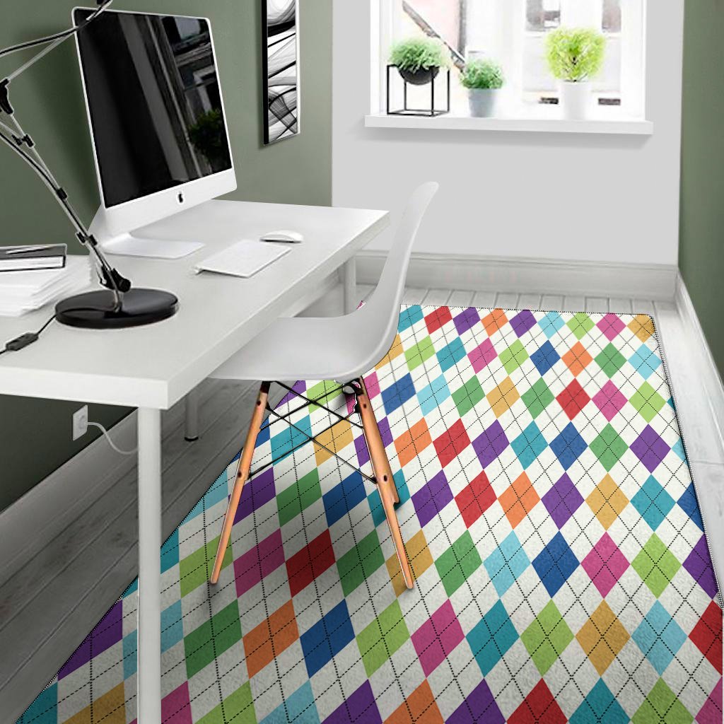 colorful argyle pattern print area rug floor decor 7264
