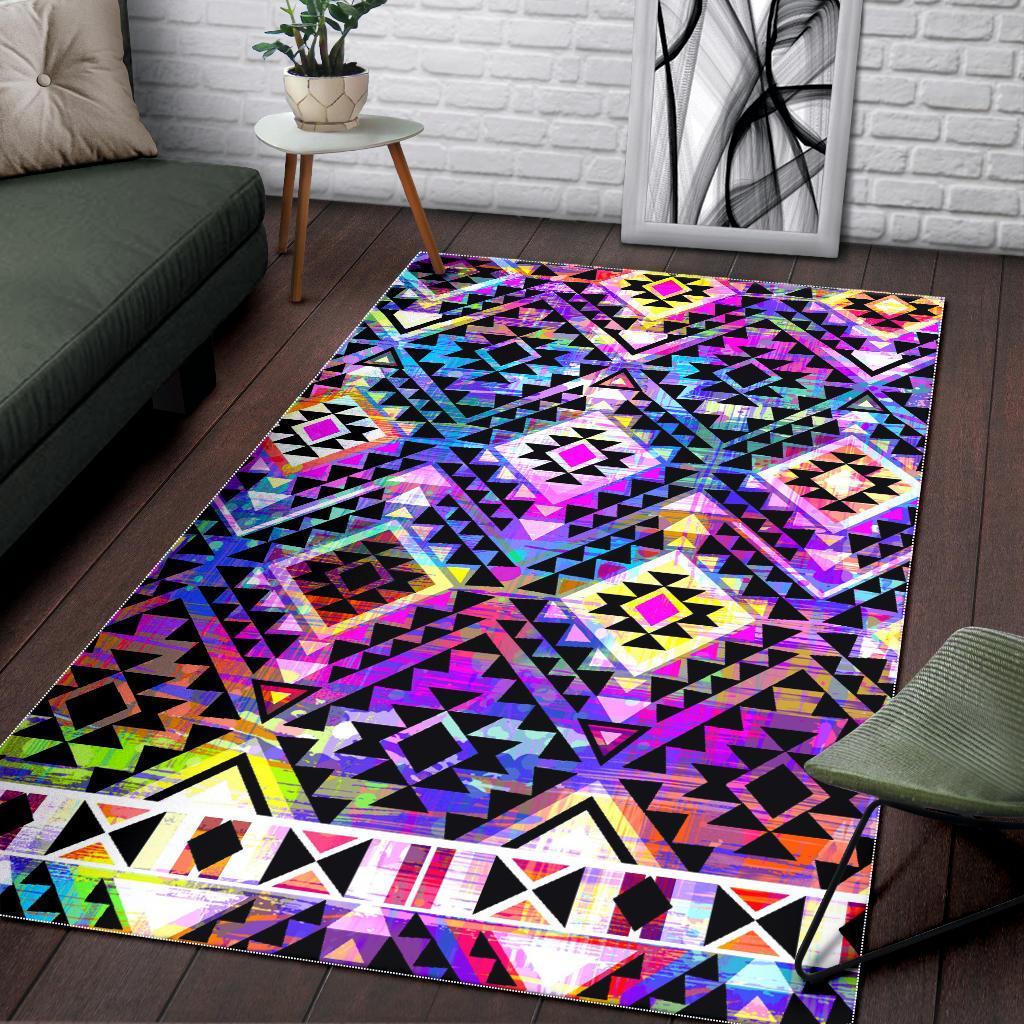 colorful aztec pattern print area rug floor decor 6500