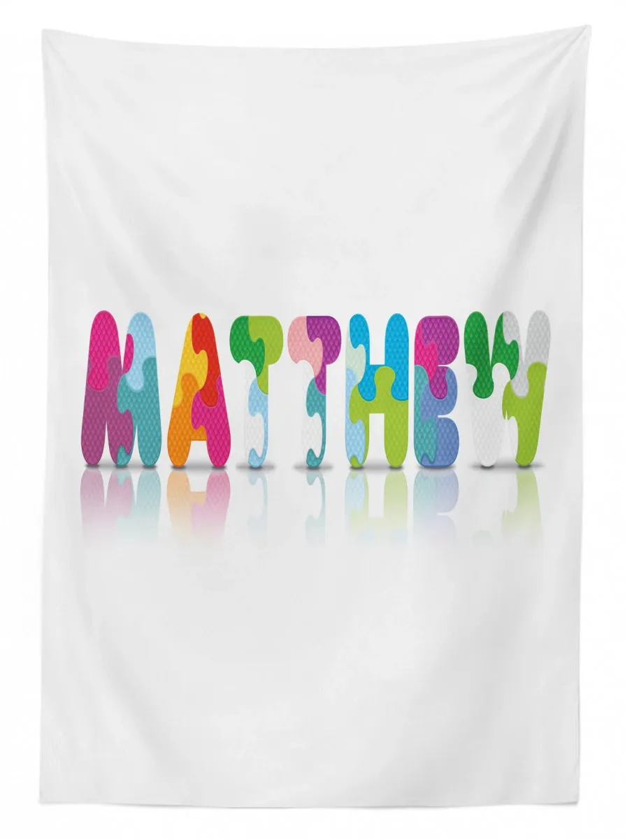 colorful baby name 3d printed tablecloth table decor 1123