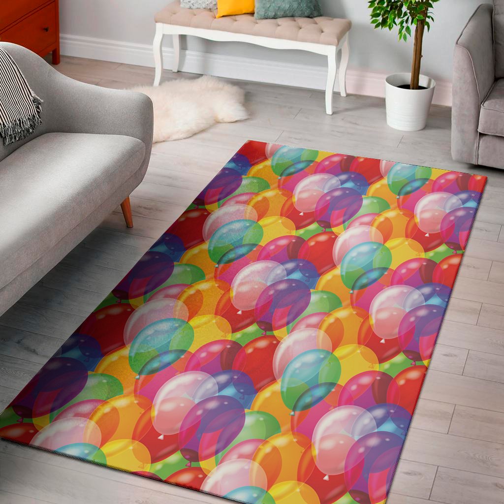 colorful balloon pattern print area rug floor decor 1467
