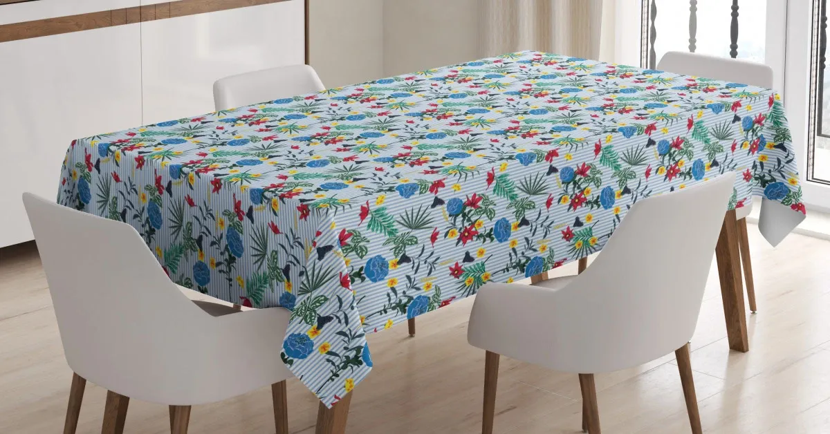 colorful bouquets stripes 3d printed tablecloth table decor 5892