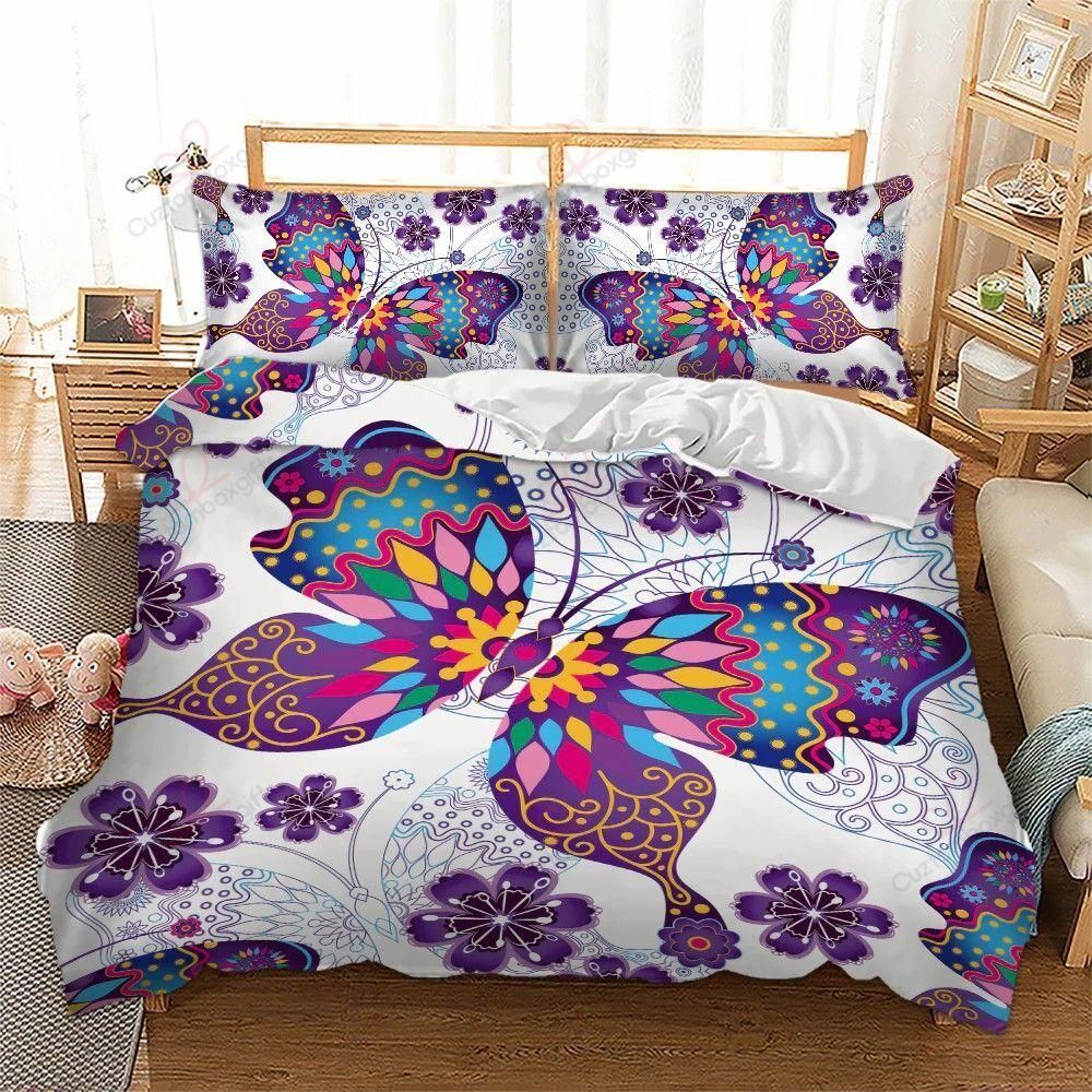 Colorful Butterfly Paisley Printed Bedding Set Bedroom Decor colorful butterfly paisley printed bedding set bedroom decor 1429