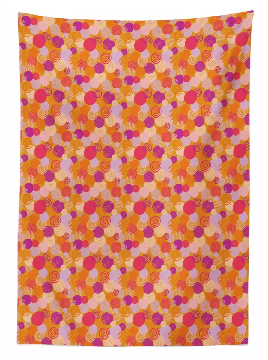 colorful circles oval art 3d printed tablecloth table decor 3583
