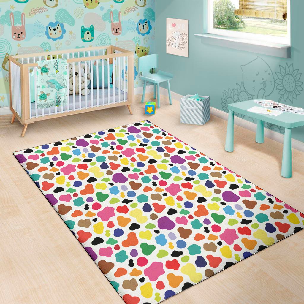 colorful cow pattern print area rug floor decor 2096