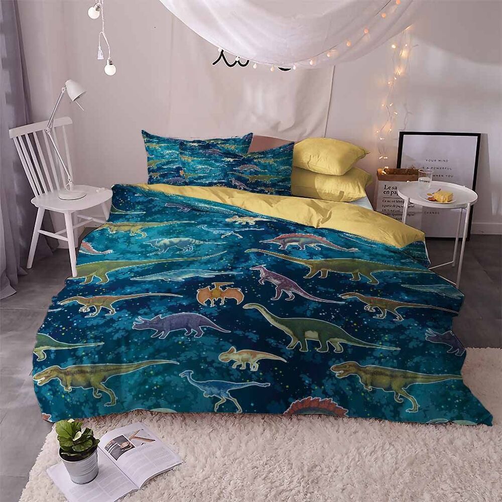 Colorful Dinosaur Cartoon Printed Bedding Set Bedroom Decor colorful dinosaur cartoon printed bedding set bedroom decor 6837