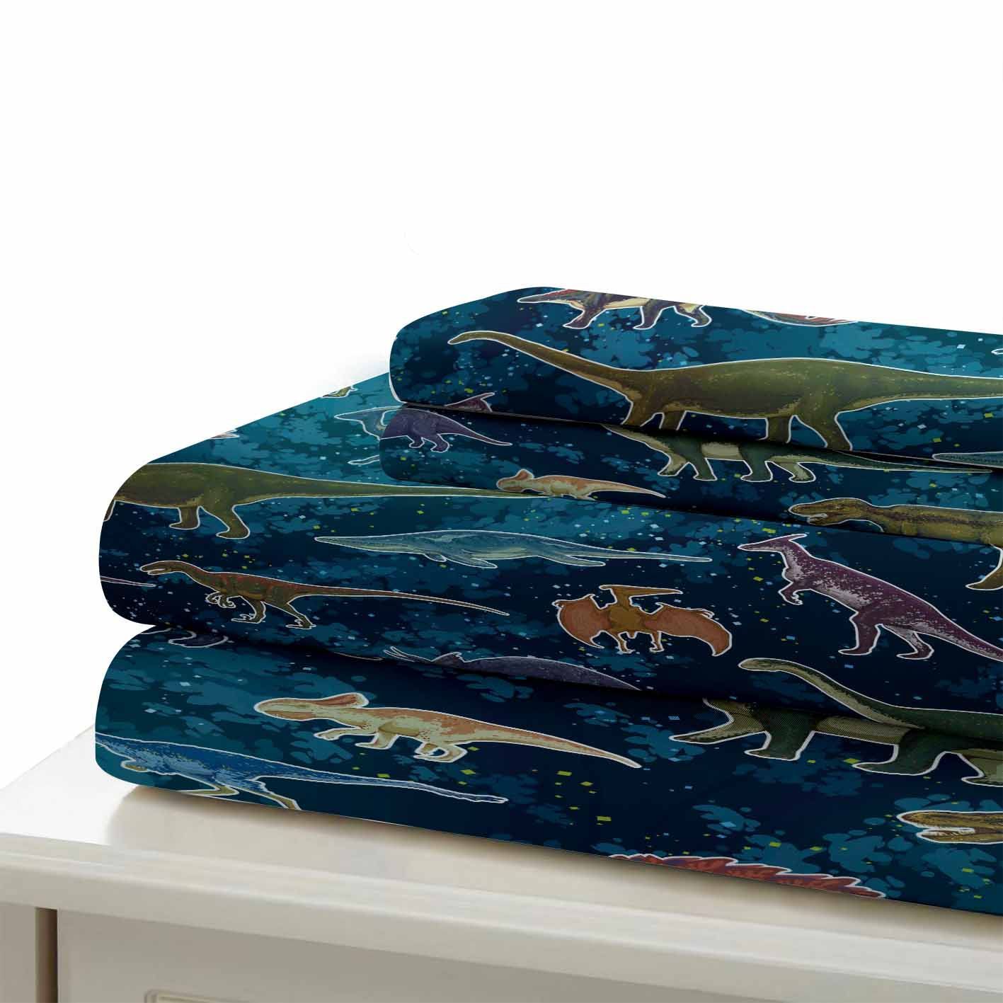 Colorful Dinosaur Cartoon Printed Bedding Set Bedroom Decor colorful dinosaur cartoon printed bedding set bedroom decor 8019