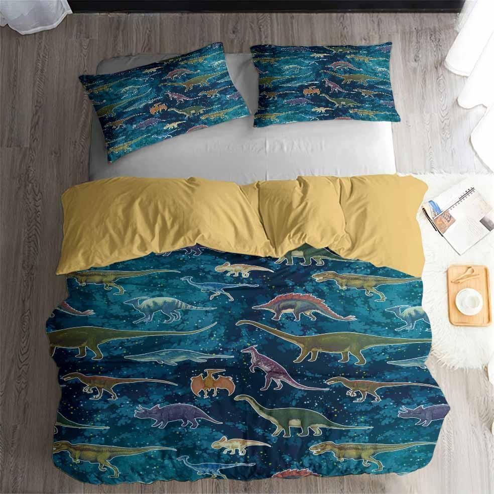Colorful Dinosaur Cartoon Printed Bedding Set Bedroom Decor colorful dinosaur cartoon printed bedding set bedroom decor 8915
