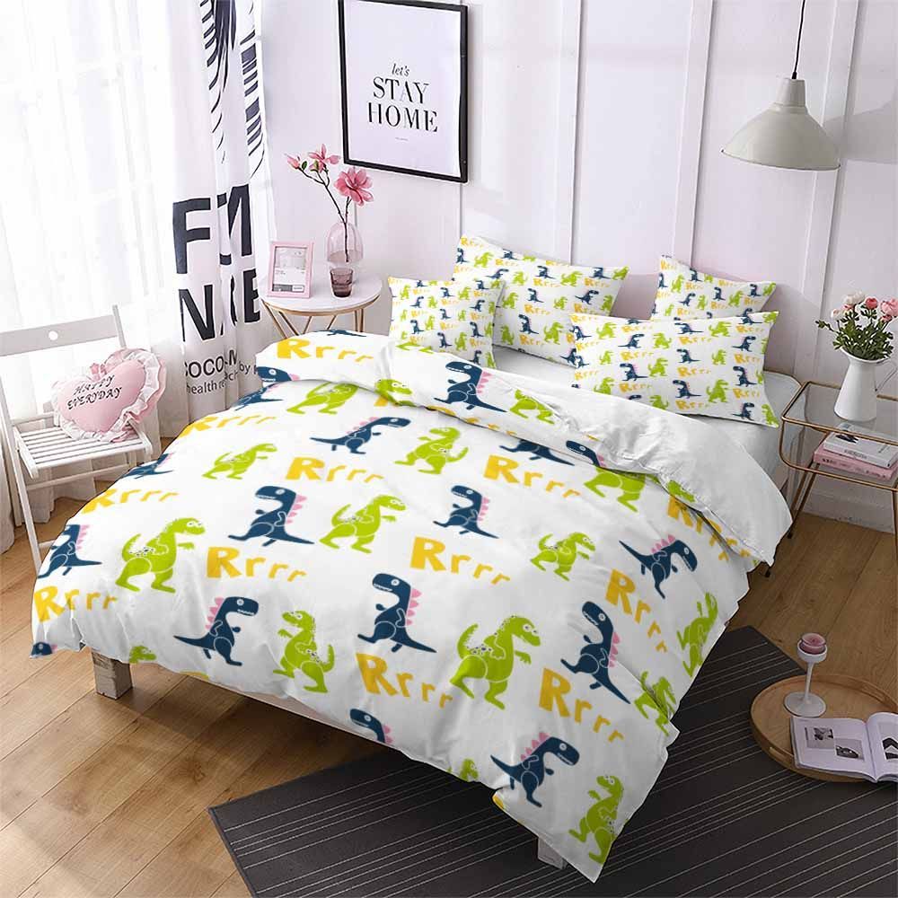 colorful dinosaur pattern printed bedding set bedroom decor 7045