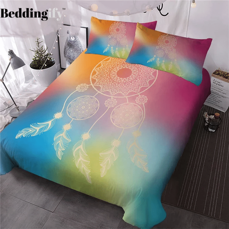 Colorful Dreamcatcher Duvet Cover Bedding Set colorful dreamcatcher duvet cover bedding set 6990