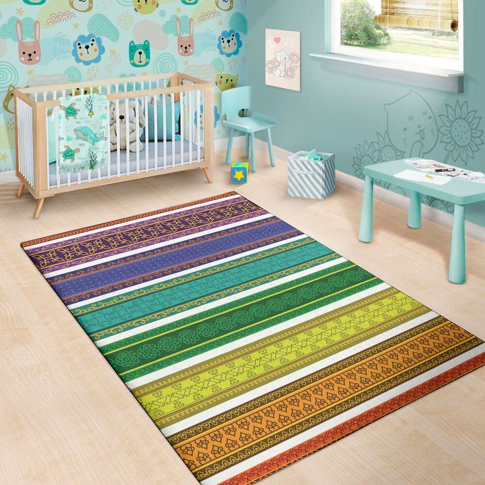 colorful ethnic pattern print area rug floor decor 1949