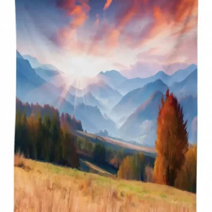 colorful fall scene 3d printed tablecloth table decor 8341