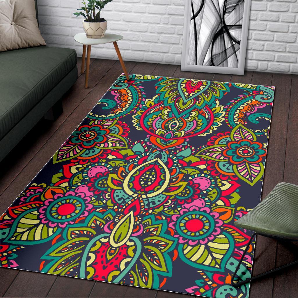 Colorful Floral Mandala Print Area Rug Floor Decor colorful floral mandala print area rug floor decor 2189