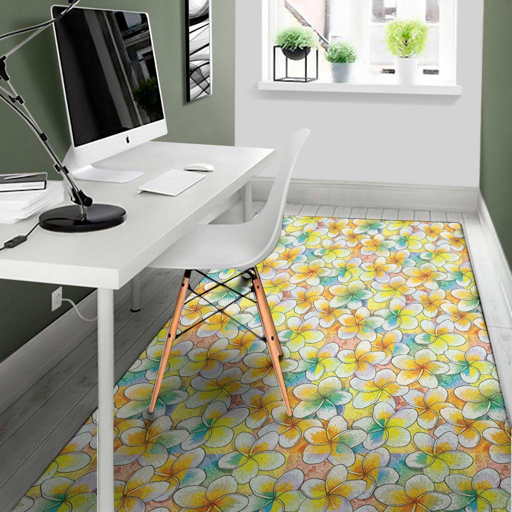 Colorful Frangipani Pattern Print Area Rug Floor Decor colorful frangipani pattern print area rug floor decor 3440