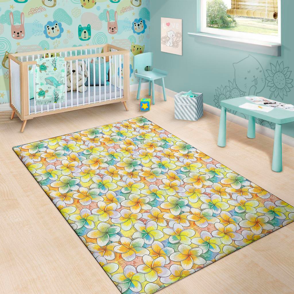 Colorful Frangipani Pattern Print Area Rug Floor Decor colorful frangipani pattern print area rug floor decor 8141