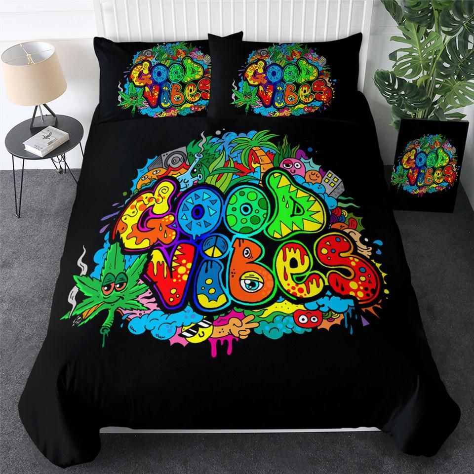 colorful good vibes duvet cover bedding set 7733