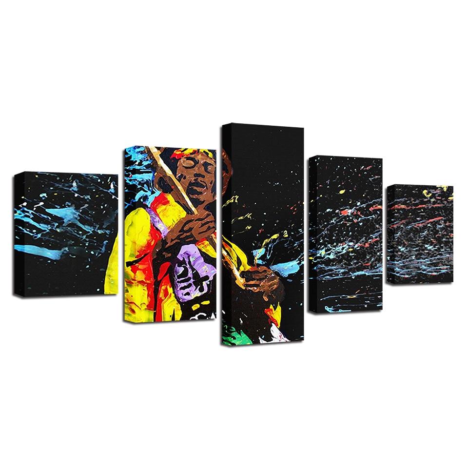 colorful graffiti abstract characters abstract 5 panel canvas art wall decor 3797