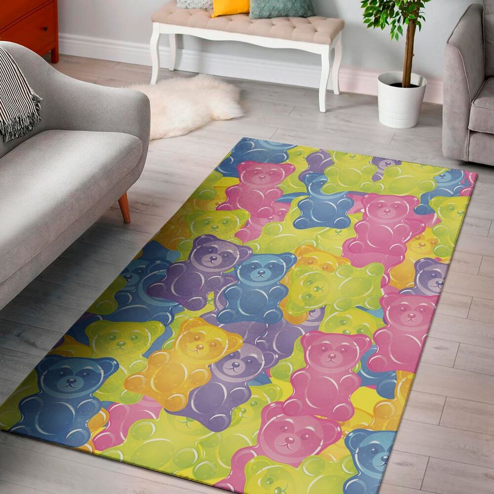 Colorful Gummy Bear Print Area Rug Floor Decor colorful gummy bear print area rug floor decor 3535