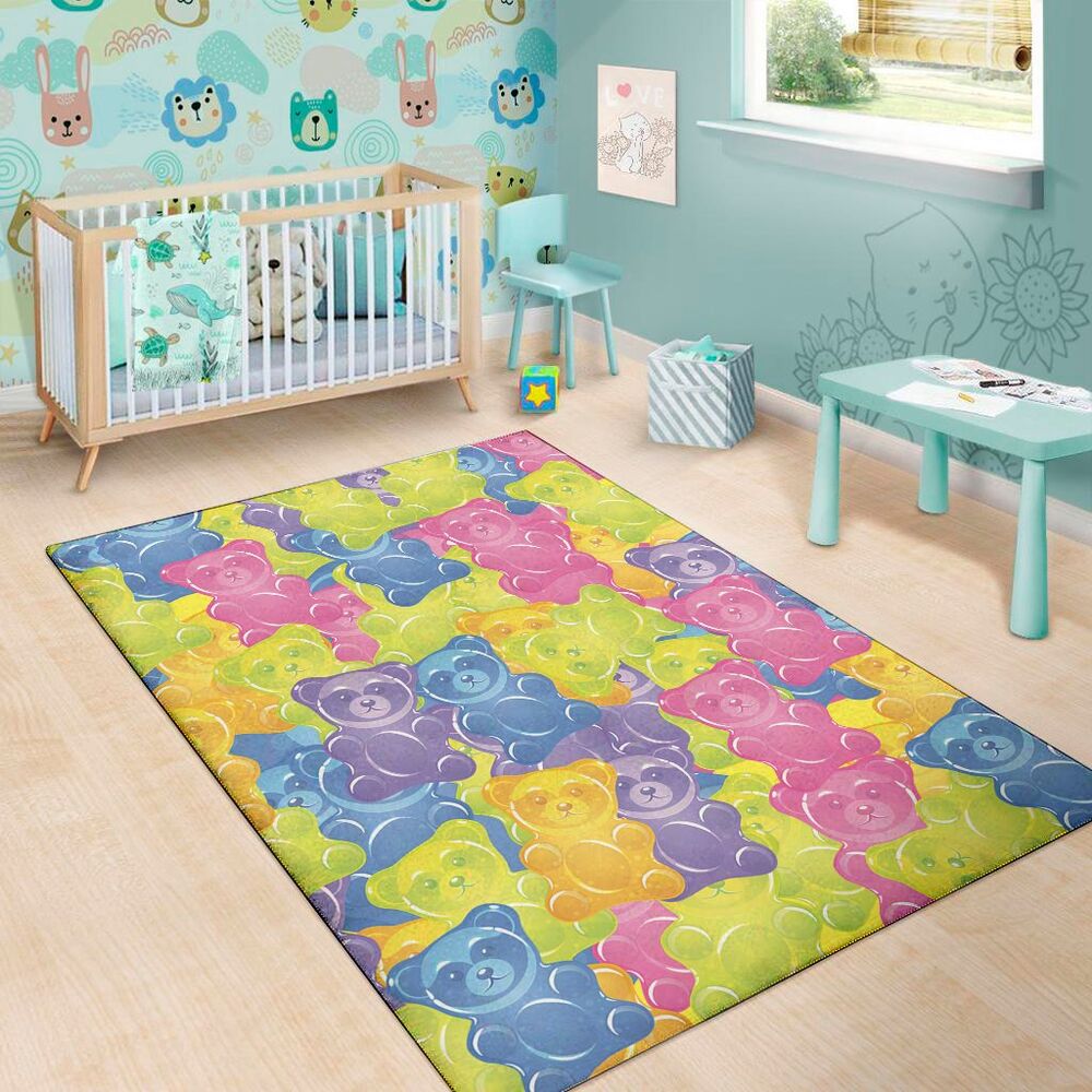 Colorful Gummy Bear Print Area Rug Floor Decor colorful gummy bear print area rug floor decor 8754
