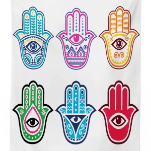 colorful hand third eye 3d printed tablecloth table decor 2756