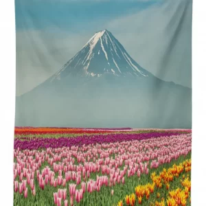 colorful japanese tulips field 3d printed tablecloth table decor 2370