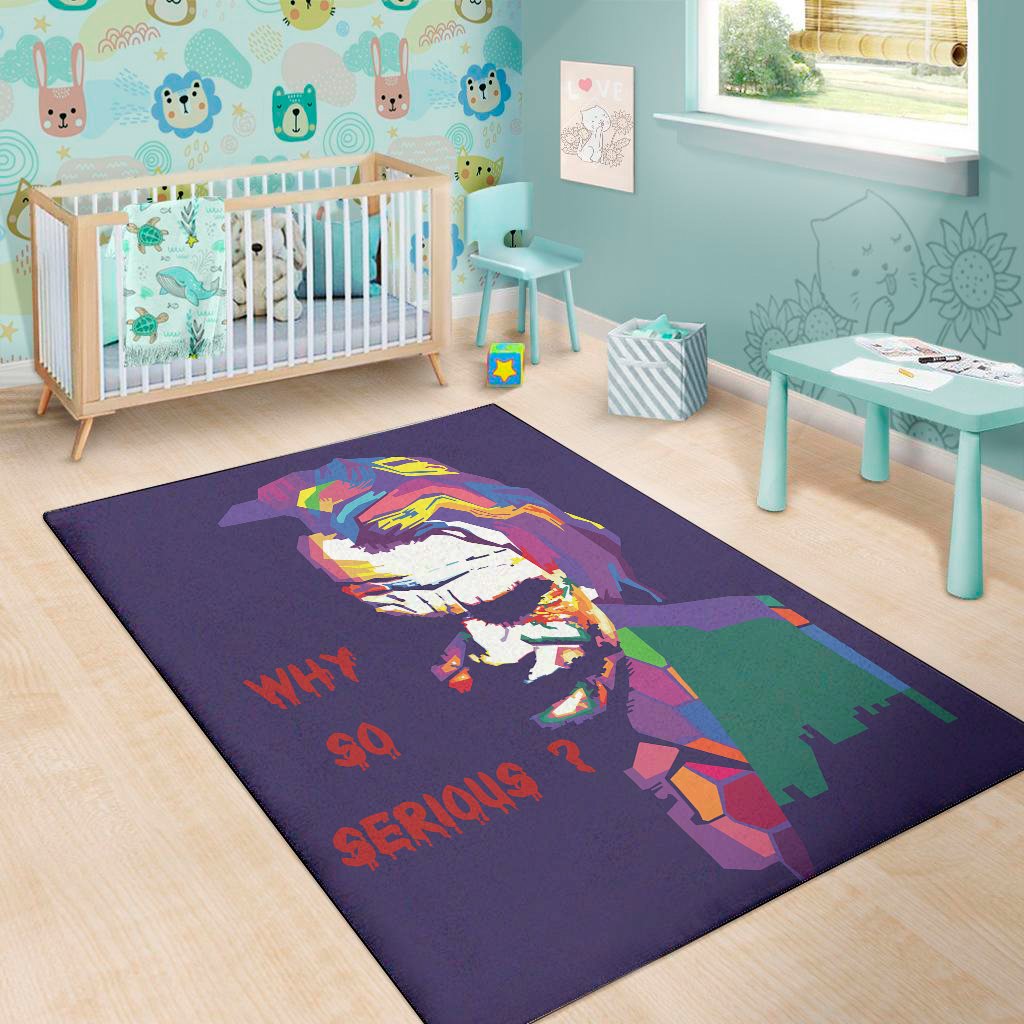 colorful joker why so serious print area rug floor decor 8992