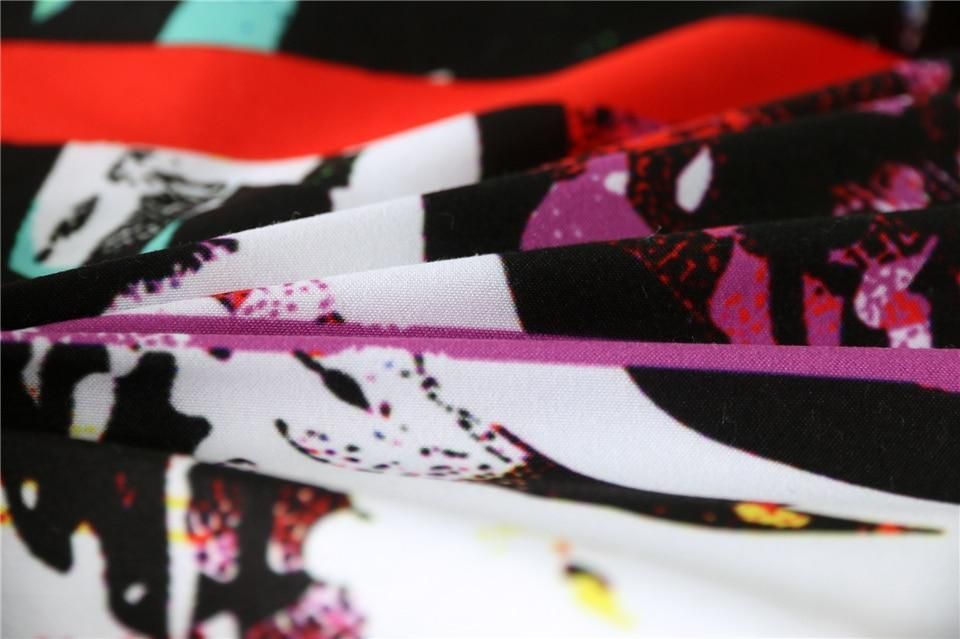 colorful lines skull duvet cover bedding set 7043