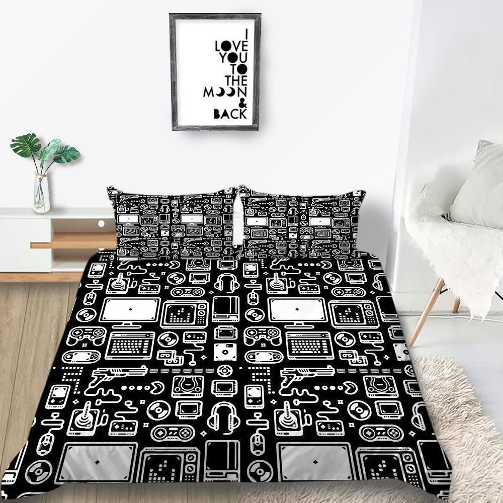 colorful little monsters printed bedding set bedroom decor 1613