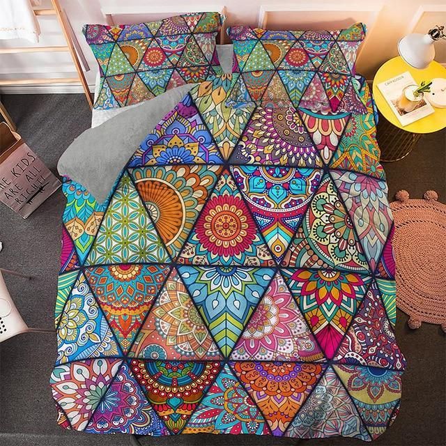 colorful mandala vintage duvet cover bedding set 2384