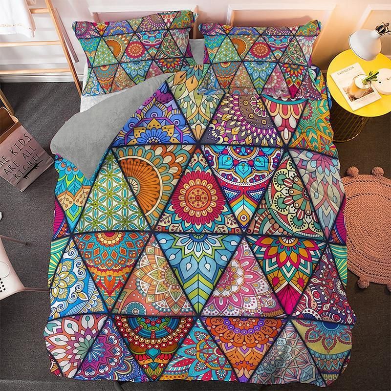 colorful mandala vintage duvet cover bedding set 7624