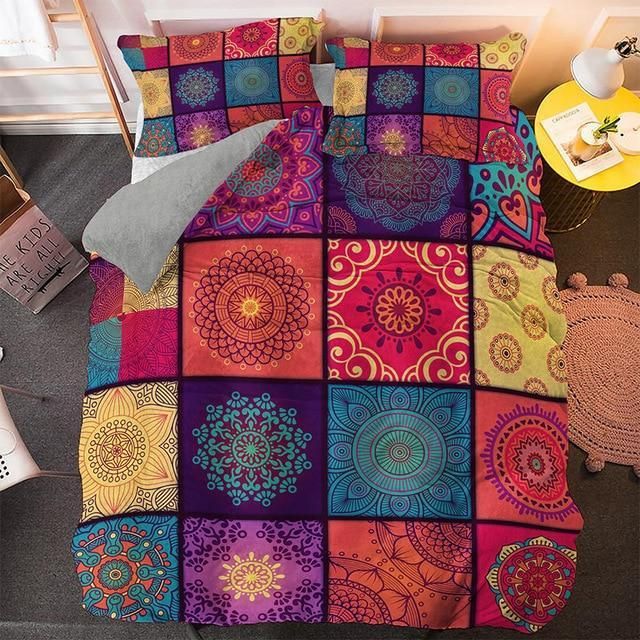 colorful mandala vintage duvet cover bedding set 7850