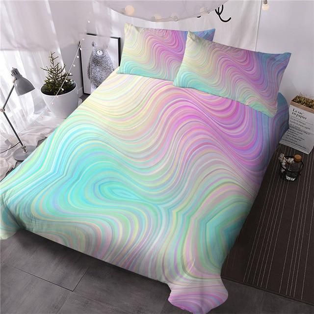 colorful marble liquid printed bedding set bedroom decor 1997