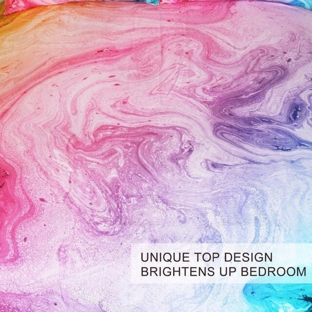 colorful marble liquid printed bedding set bedroom decor 4819