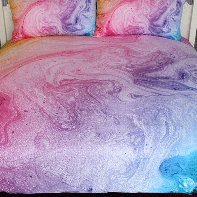 colorful marble liquid printed bedding set bedroom decor 5840