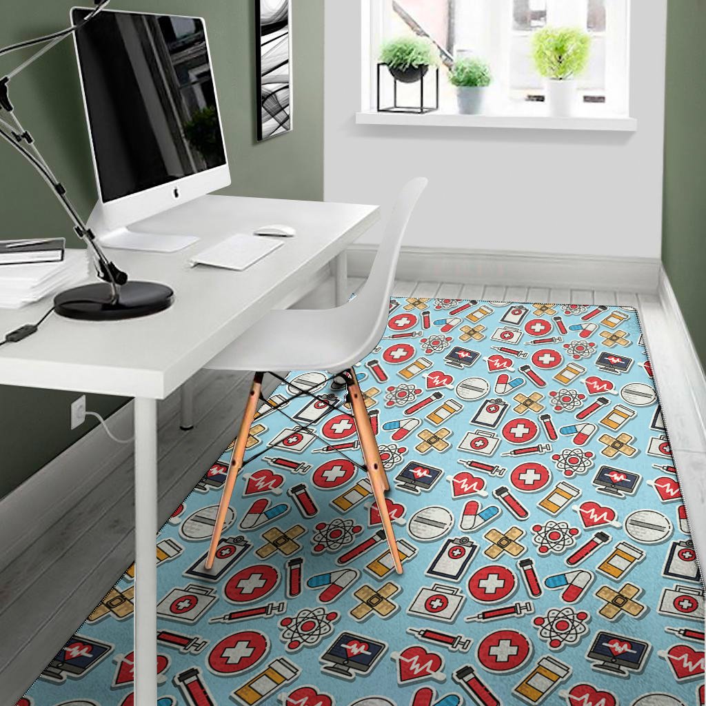 colorful medical pattern print area rug floor decor 8903