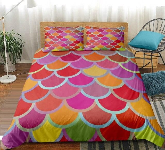 Colorful Mermaid Scale Duvet Cover Bedding Set colorful mermaid scale duvet cover bedding set 2578