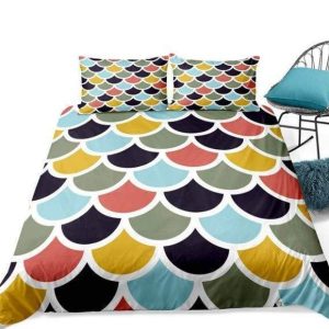 colorful mermaid scale duvet cover bedding set 4693