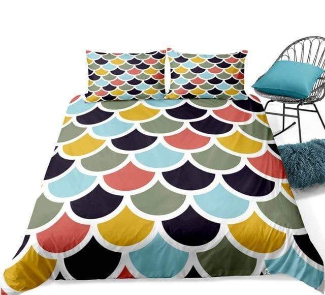 Colorful Mermaid Scale Duvet Cover Bedding Set colorful mermaid scale duvet cover bedding set 4693
