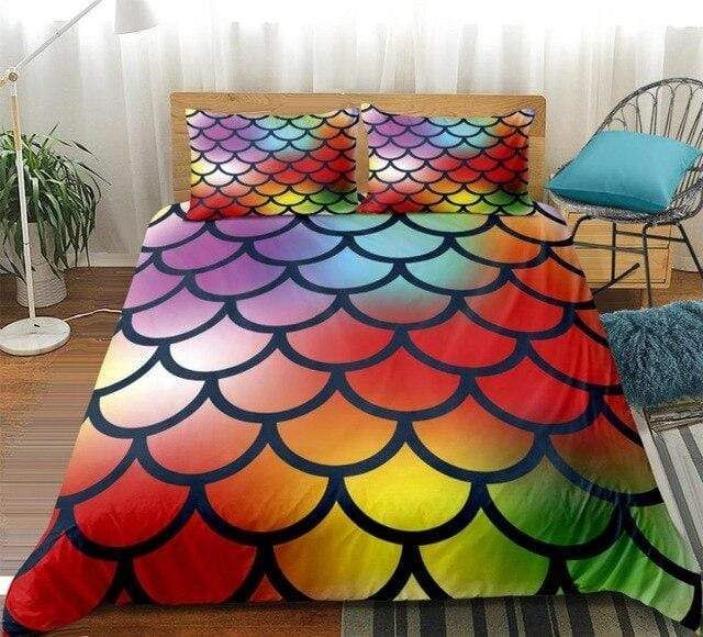 Colorful Mermaid Scale Duvet Cover Bedding Set colorful mermaid scale duvet cover bedding set 4744